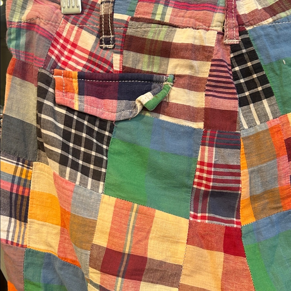 J. Crew Madras Patchwork Women's Pants vintage low fit - Picture 5 of 7